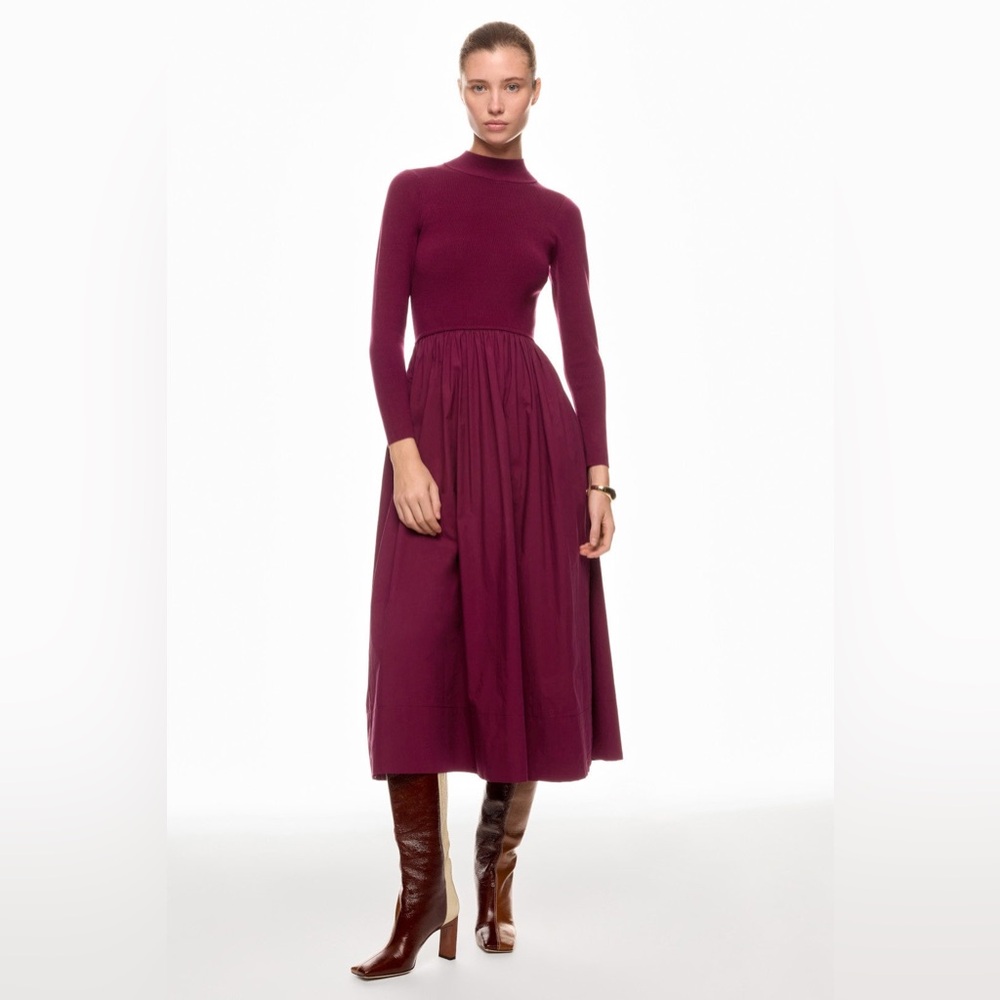 Marie Oliver Rich Burgundy Long Sleeve Dress